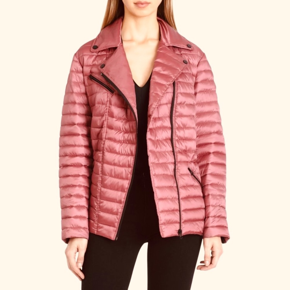 Badgley Mischka Mia Pink Lightweight Down Jacket- Size XL